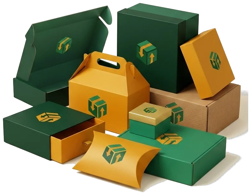 Custom branded packaging boxes — mailer / shipping boxes, rigid boxes, and gift packaging by Packaging Yard